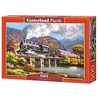 CASTORLAND 500 Piece Jigsaw Puzzle, Iron Horse, Steam Train, Mountain Train, Locomotive Puzzle, Adult Puzzles, Castorland B-53452