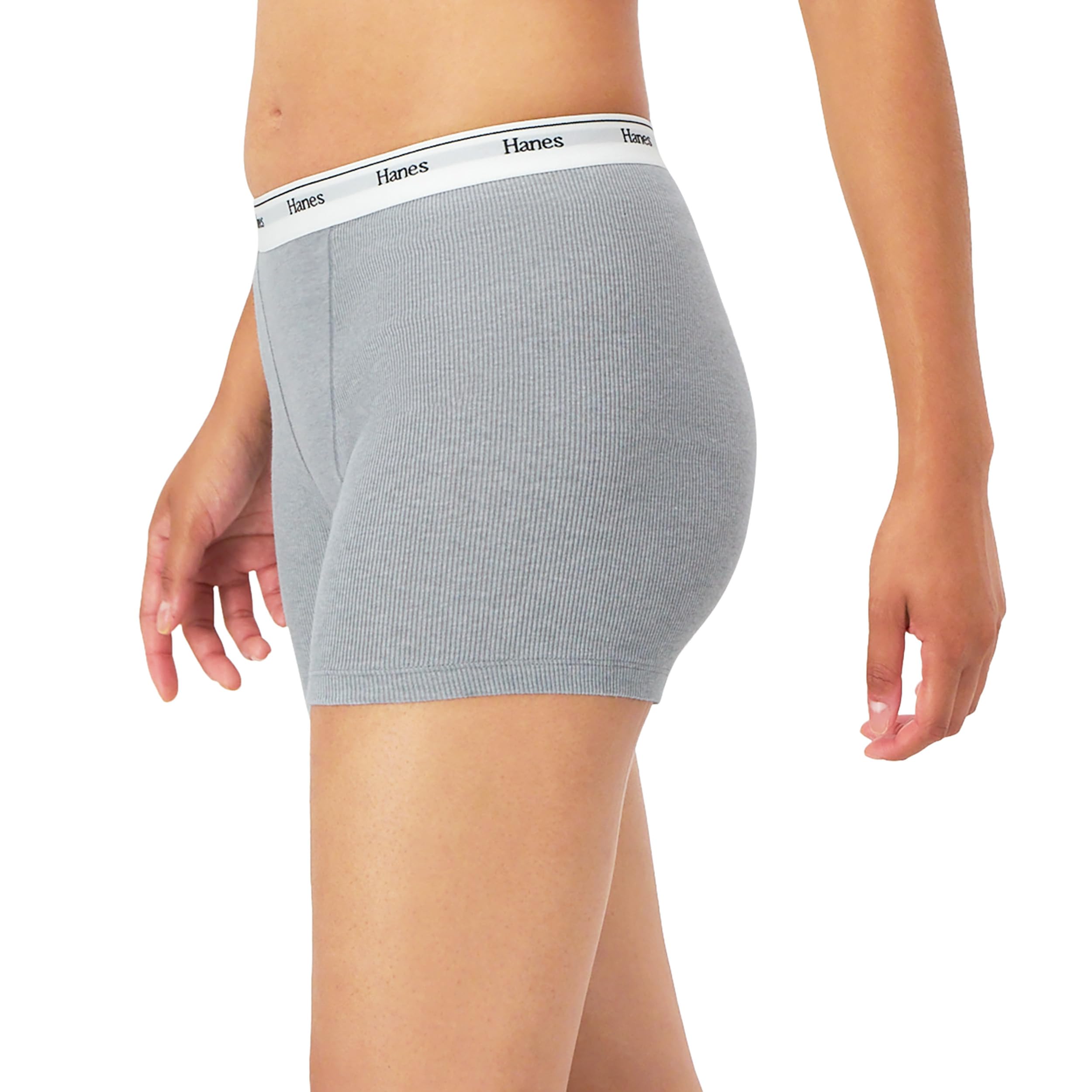 Hanes Women's Mid-Thigh Boxer Brief Pack, Stretch Cotton Underwear, 4-Pack