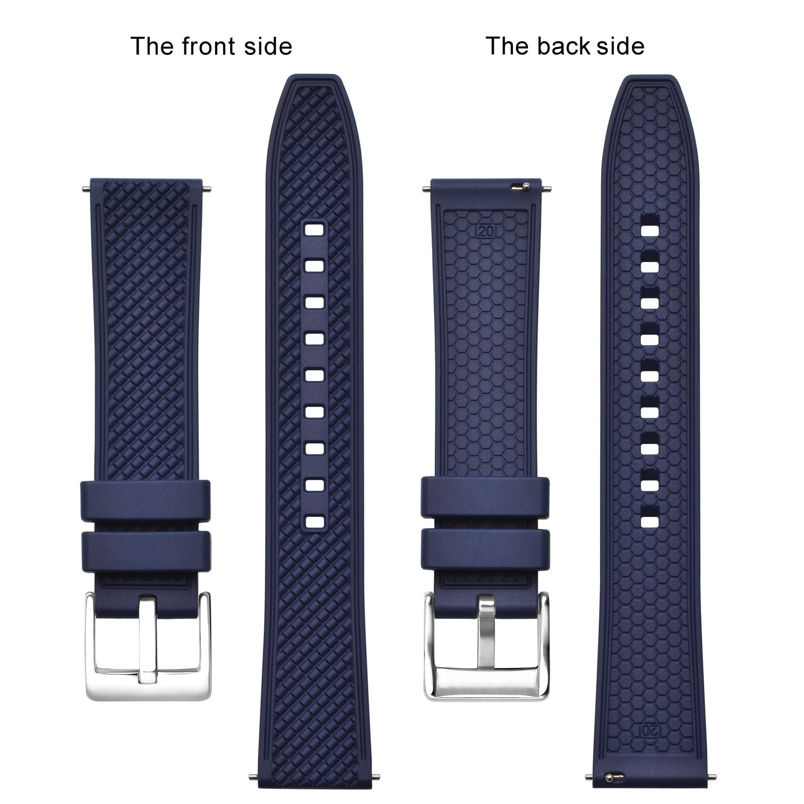 BISONSTRAP Watch Bands for Men, High Performance Fluororubber Watch Strap with Quick Release,18mm 20mm 22mm