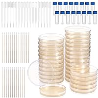 120 Pcs Prepoured Agar Plates Kit Includes 40 Petri Dishes 40 Cotton Swabs 20 Empty Pipette 20 Cryotube Educational Microbiology Science Fair Project for Kids Student Gift Bacteria Science Kit
