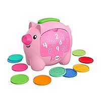 Fisher-Price Baby Musical Toy Laugh & Learn Count & Rumble Piggy Bank with Songs & Motion for Infants & Toddlers Ages 6+ Months​