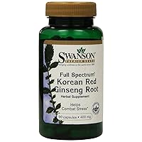 Swanson Premium Full-Spectrum Korean Red Ginseng Root 400 mg 90 Caps - Pack of Two