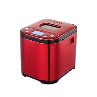 FRIGIDAIRE Bread Maker Machine with Nonstick Bowl, Bread Hook, Measuring Cup & Spoon. 15-in-1, Gluten-Free Bread, Cake& Yogurt, 3 Crust Colour options and more. 3 Loaf Sizes. 2LB XL-RED