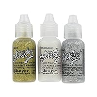 Stickles Glitter Glue Bundle of 3 Colors | Silver, Diamond, and Gold | Craft Glitter Glues