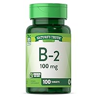 B2 Vitamin | 100mg | 100 Tablets | Vegetarian, Non-GMO & Gluten Free Supplement | Riboflavin | by Nature's Truth