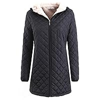 Andongnywell Winter Hooded Long-Sleeved Lightweight Jacket Women's Solid Color Fashion mid-Length Jacket