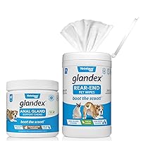 Vetnique Glandex for Dogs 60ct Peanut Butter Anal Gland Support Chews and Glandex Pet Wipes 75ct Bundle