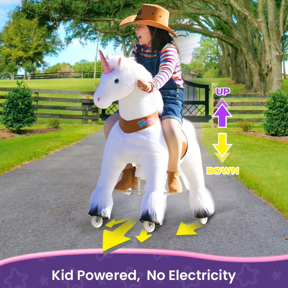 PonyCycle Large Ride on Unicorn Toys for Big Kids U5 (with Brake/ 42.5