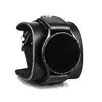 Leather wide cuff band 20mm 22mm Compatible with Samsung Galaxy Watch Classic Active Gear S2 S3 Classic Sport Frontier Pro and other Smart watches with a classic lug, Handmade UA 2235
