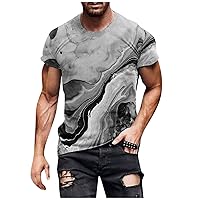 Mens Shirts Casual Stylish Mens Graphic Tees Novelty 3D Optical Illusion Print T-Shirt with Designs 2023 Summer