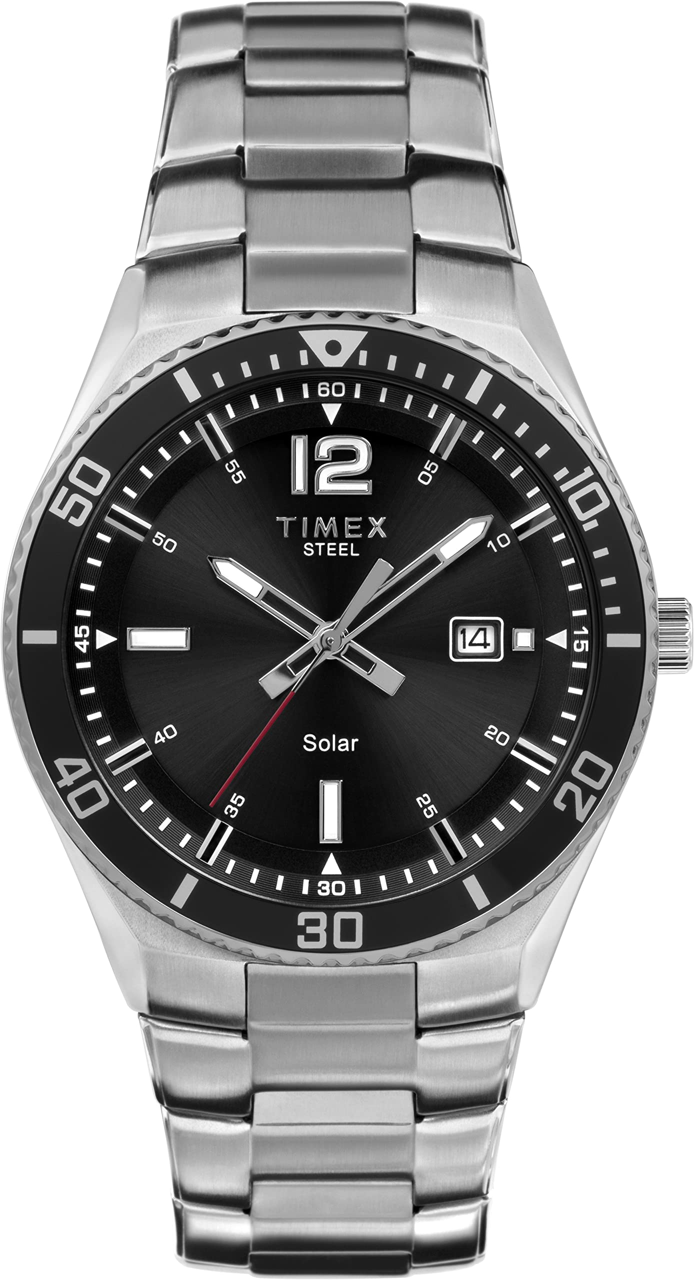 Timex Men's Solar Premium Dress 43mm Watch - Two-Tone Case Two-Tone Bracelet Blue Dial