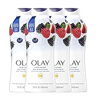 Olay Fresh Outlast Body Wash for Women with Notes of Berries Frescas, 22 fl oz (Pack of 4)