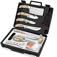 GVDV 15-Piece Butcher Game Processing Kit - Portable Field Dressing Set for Deer Hunting, Hunting Gifts for Men