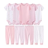 Baby Bodysuits Short Sleeve baby clothes Baby Pants Trousers for Baby Boys and Girls