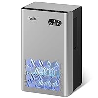 Dehumidifier, ToLife Dehumidifiers for Bedroom, 95 OZ Water Tank, (950 sq.ft) Quiet Small Dehumidifiers for Basement Home Bathroom with Auto Shut Off, 7 Colors LED Light, Silver