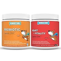 Probiotic Superhero Chews Plus Heart + Vitality Chews - for Dog’s Gut Health, Digestion, Immune Support, Heart Health & Circulation - Probiotic 90 Chews - Heart + Vitality 90 Chews