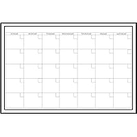 WallPops WPE0447 Large Monthly Dry Erase Calendar Decal, White & Off-White