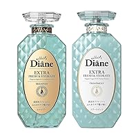 Moist Diane Perfect Beauty Extra Fresh & Hydrate Dry Scalp & Hair Shampoo and Treatment SET for Men & Women, Organic Keratin Scalp Haircare from Japan