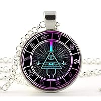 Steampunk Drama Gravity Falls Mysteries Bill Cipher Wheel Pendant Necklace Glass Doctor who 1pcs/lot Glass Mens Handmade Earring
