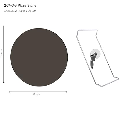 GOVOG Pizza Stone for Oven Grill BBQ Baking Stone (150.4 inch, Glazed)