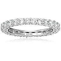 Amazon Essentials Eternity Band Cubic Zirconia Demi Fine Stacking Ring in Sterling Silver