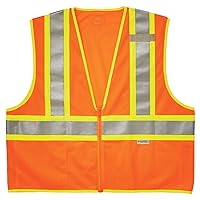 Ergodyne - 21319 GloWear 8230Z ANSI Two-Tone High Visibility Orange Reflective Safety Vest, 4XL/5XL