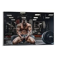 Bodybuilding Fitness Mode Posters Man In Gym Poster Sportsman Printing Athlete Workout Wall Art Canvas Painting Posters And Prints Wall Art Pictures for Living Room Bedroom Decor 16x24inch(40x60cm) F