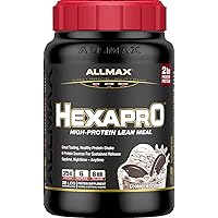ALLMAX HEXAPRO, Cookies & Cream - 2 lb - 25 Grams of Protein Per Serving - 8-Hour Sustained Release - Zero Sugar - 21 Servings