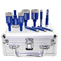 SHDIATOOL Diamond Drill Core Bits Set for Porcelain,Round Shank Hole Saw Cutter for Tile Marble Ceramic Granite 11pieces (6/6/6/8/10/12/20/25/28/32/35)