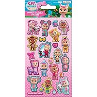 01.70.06.180 Cry Babies Sparkly Stickers | Official Licensed Product | Reusable on Non-Porous Surfaces, 19.5cm x 9.5cm