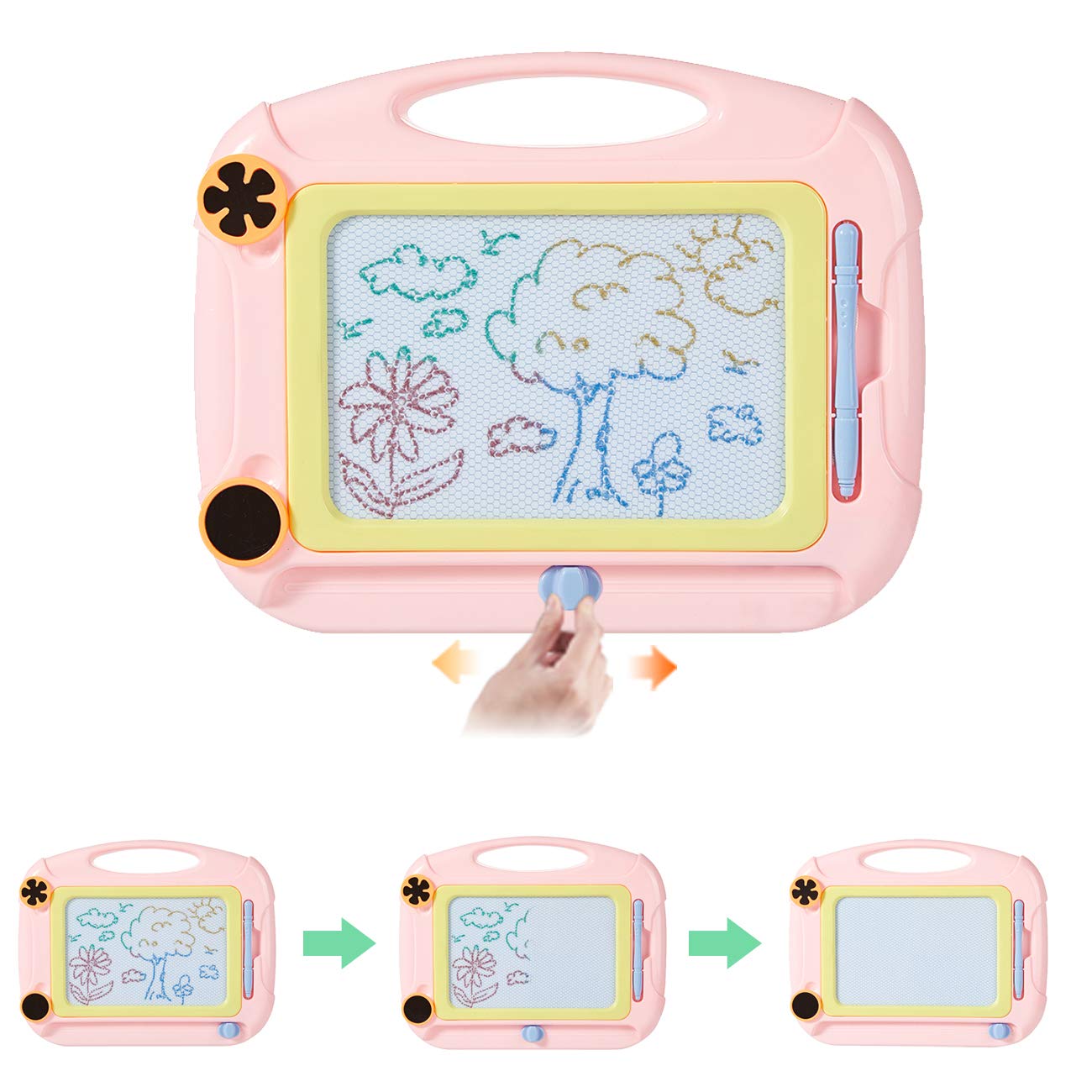 Matesy Toddler Toys for 1-2 Year Old Girls Gifts, Magnetic Drawing Board for Kids Girls Age 1 2 3 Year Old Girl Birthday Gifts, Doodle Board Drawing Pad for Toddler Girls Toys Age 1-2-4