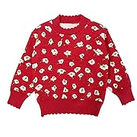 Infant Baby Kids Girls Boys Valentin Love Heart Print Knit Pullover Sweater Tops Baby Swearer