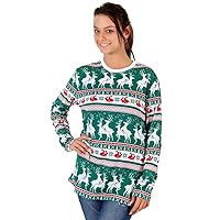 Reindeers & Rabbits Pattern Long Sleeve Ugly Christmas T-Shirt