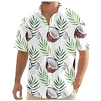 Hawaiian Tropical Graphic Shirt for Men Funny Summer Beach Short Sleeve Tees Button Up Comfortable T-Shirts