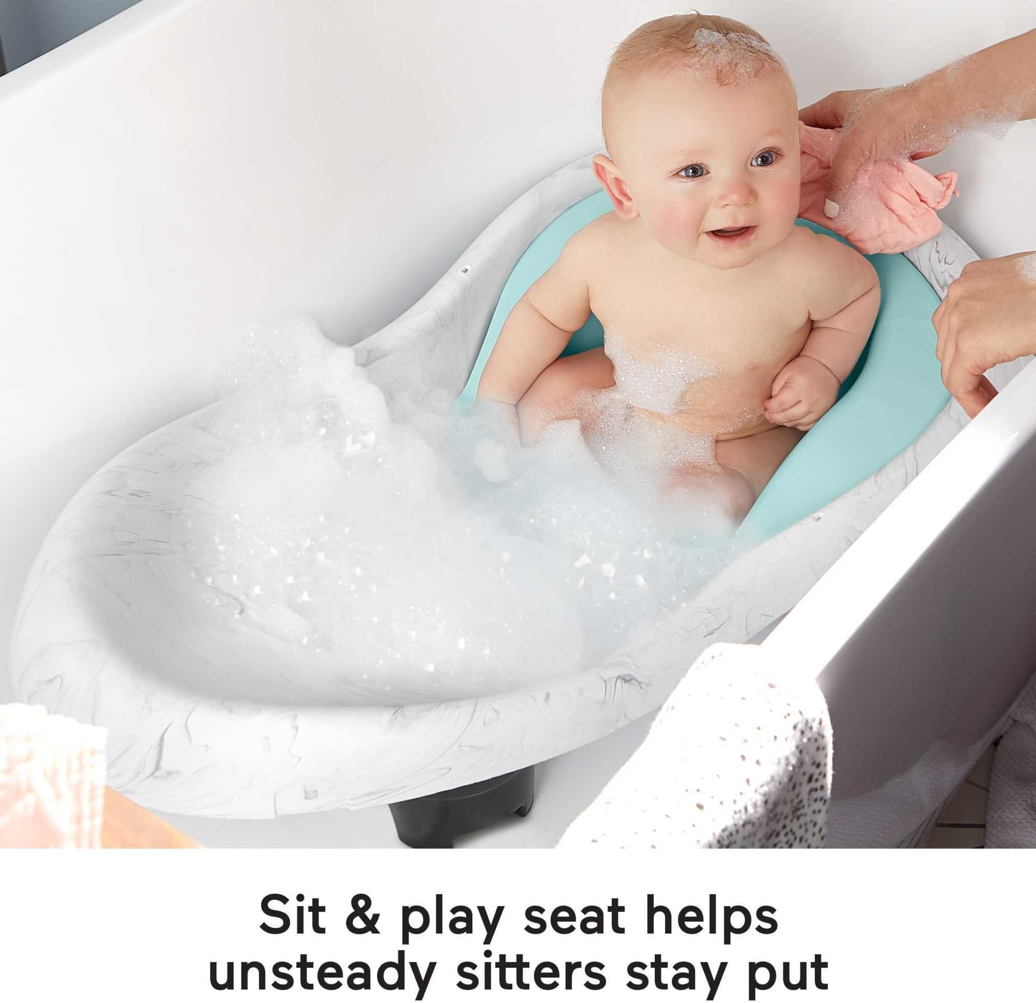 Fisher-Price Baby Deluxe 4-in-1 Sling 'N Seat Tub, Convertible Baby Bathtub with Support and Seat
