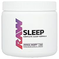 RAW Natural Sleep Aid Supplement - Relaxation Enhancer & Mood Support with Melatonin, Magnesium, Zinc, L-Tryptophan & Lemon Balm Extract to Relax & Calm The Mind & Body - 30 Servings, Mixed Berry