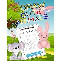 How to draw cute animals: Vol 2. Learn to draw lions, monkey´s and more In a simple grid step, with this beginner friendly drawing book.