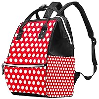 Polka Dots Red Diaper Bag Backpack Baby Nappy Changing Bags Multi Function Large Capacity Travel Bag