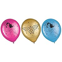 Wonder Woman Latex Balloons | Assorted Colors - 12