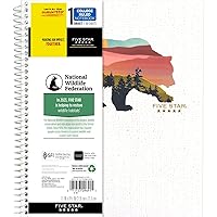 Five Star and National Wildlife Federation Spiral Notebook + Study App, 1 Subject, College Ruled Paper, 11
