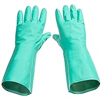 Best Nitrile Rubber Cleaning, Household, Dishwashing Gloves, Latex Free, Vinyl Free, Reusable not Disposable, Large L (1 Pair)