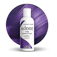 Adore Semi Permanent Hair Color - Vegan and Cruelty-Free Hair Dye - 4 Fl Oz - 116 Purple Rage (Pack of 1)