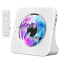 Gueray Portable CD Player with Bluetooth, Desktop CD Music Players for Home Built-in Double HiFi Sound Speakers, Support AUX&USB Headphone Jack, FM Radio Boombox, LCD Screen Display for Kids Gift