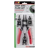 Performance Tool W1159 5-Piece Interchangeable Jaw Snap Ring Plier Set, Straight, 45 degree & 90 Degree