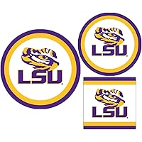 LSU Party Supplies | Tableware Bundle Includes Paper Plates and Napkins for 10 People