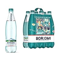 Borjomi Sparkling Natural Mineral Water, Plastic Bottles, 25.3 Fl Oz (Pack of 6)