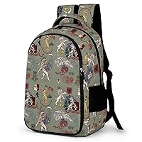 Heraldic Set of Design Elements Laptop Backpack Durable Computer Shoulder Bag Business Work Bag Camping Travel Daypack