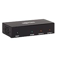 Tripp Lite HDMI Splitter, 2 Display 1 in 2 Out HDMI Splitter, 4K @ 60 Hz, 4:4:4, Multi Resolution Support, HDR, HDCP 2.2, TAA (B118-002-HDR)