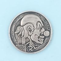 1936 Embossed Silver Coin Silver Dollar Skull Coin Collection Commemorative Coins Collectible Coin Decoration Craft Home Souvenir Gift