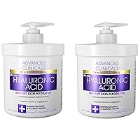 Advanced Clinicals Hyaluronic Acid Body Lotion & Face Moisturizer W/Vitamin E | Hydrating Dry Skin Firming Lotion Minimizes Look Of Wrinkles, Stretch Marks, & Crepey Skin | Skin Care Products, 2pc